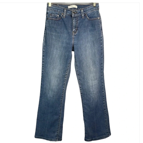 LEVIS 512 Perfectly Slimming Button Flap Bootcut Jeans Blue Light-wash Size 8 - Picture 2 of 12